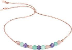 Agato Amazonite. Amethyst and Angelite Cord Bracelet HE24R3RG-LP