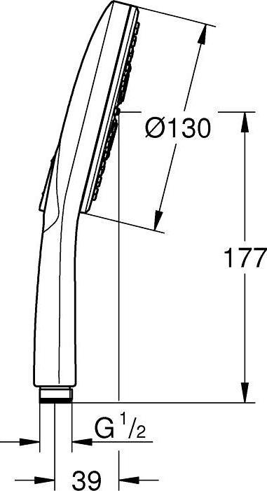 Actual product image Grohe Handbr RAINSHOWER SMARTACTIVE 130 3 spray types phantom black (3 Beam types)