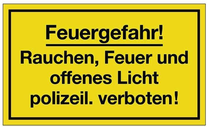 Produktbild HP Autozubehör Hinweiszeichen Feuergefahr L250xB150 mm gelb schwarz Kunststoff