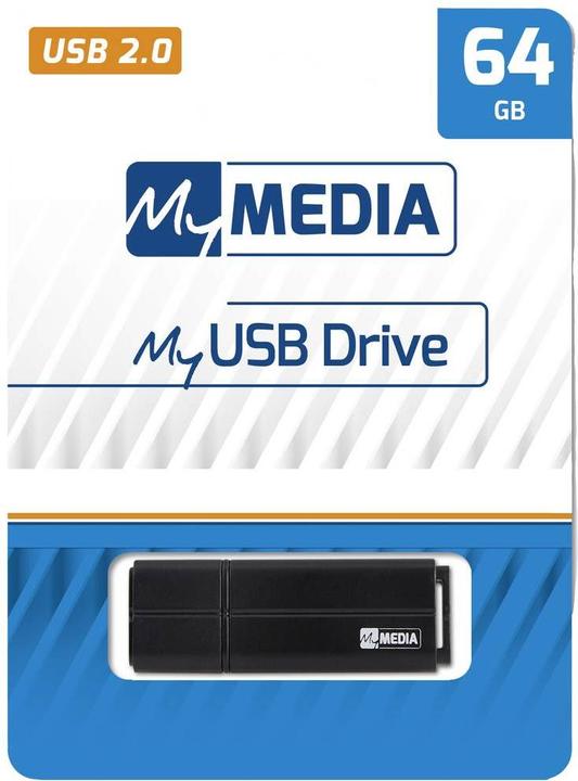 Image du produit MyMedia Clé USB 2.0 64 Go, noire (64 Go, USB-A, USB 2.0)