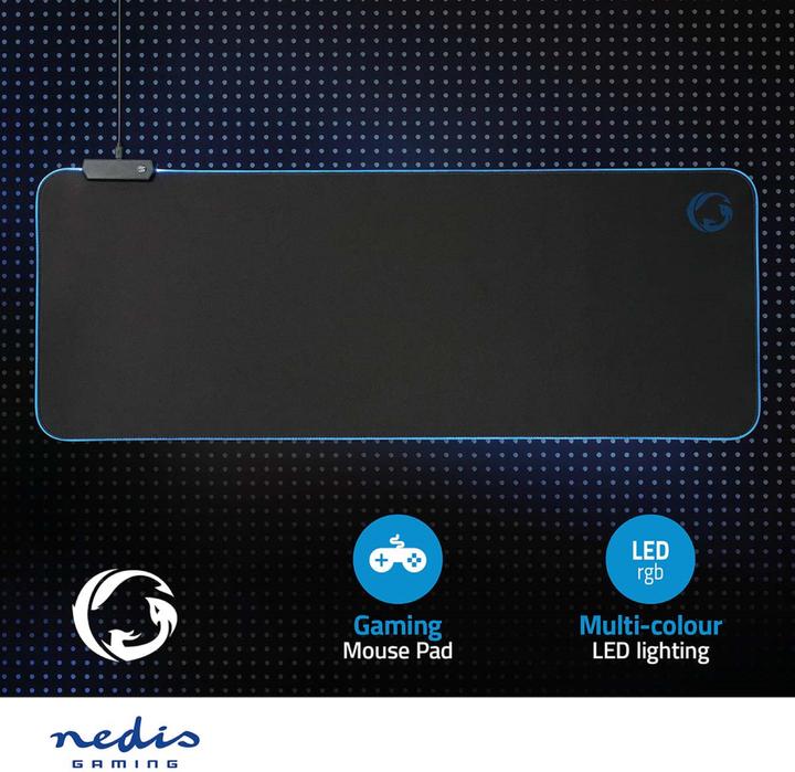 Produktbild Nedis Gaming-Mauspad | Gummi / Mikrofaser | Schwarz (XXL)