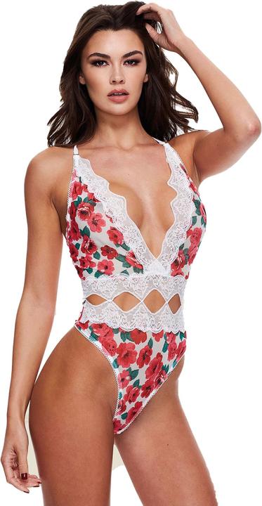 Actual product image Baci White Floral & Lace Teddy M/L (M/L)