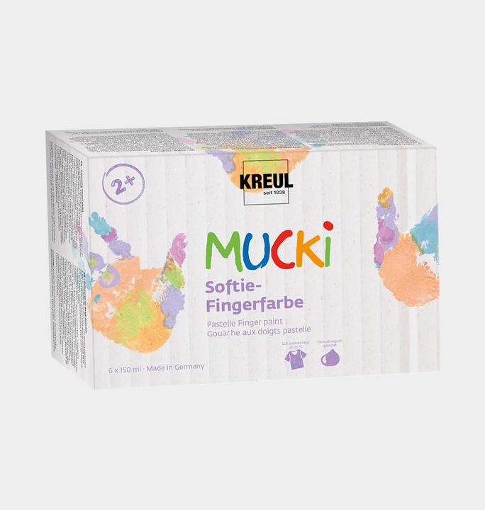 Image du produit Kreul MUCKI Kit de peinture au doigt (Orange, Jaune, Lila, Vert, Rose, Turquoise, 900 ml)
