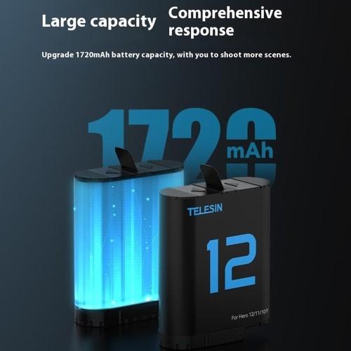 Image du produit Telesin batterie(double arc) pour GoPro Hero12/11/ 10/9 (GoPro Hero 12, GoPro Hero 9, GoPro Hero 10, GoPro Hero 11)