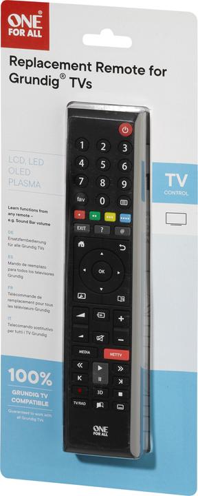 Actual product image One for All Grundig TV replacement remote control (Universal remote control, Infrared)