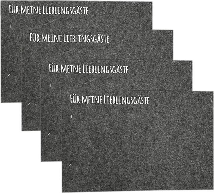 Mojawo 4er Platzset Tischset Platzdeckchen Untersetzer Platzmatten Filz (4 Stk., 45 x 30 cm)