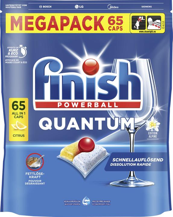 Actual product image Finish Quantum Citrus Spülmaschinen Caps, Megapack, 65 Caps (Tabs, 65 x)