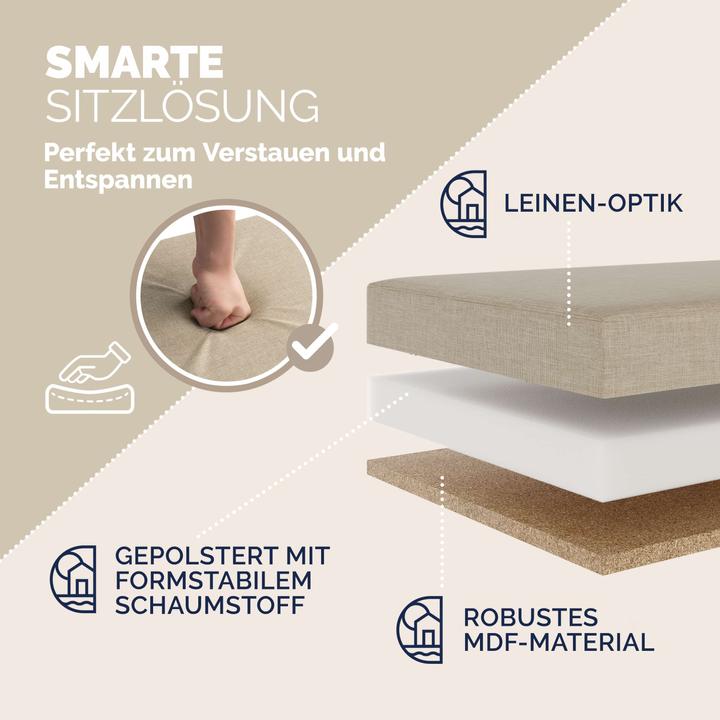 Immagine prodotto Casaria Pouf 2 o 3 posti seduta contenitore (115 cm)