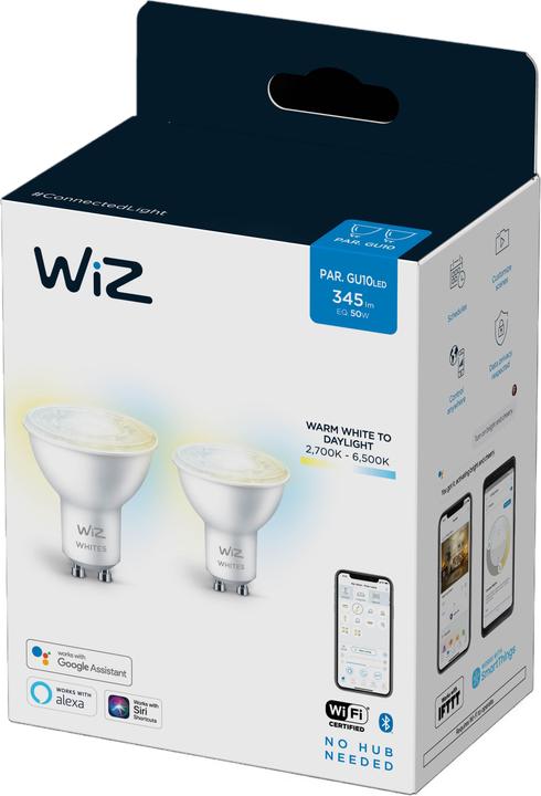 Image du produit WiZ blanc (GU10, 4.70 W, 400 lm, 2 x, F)