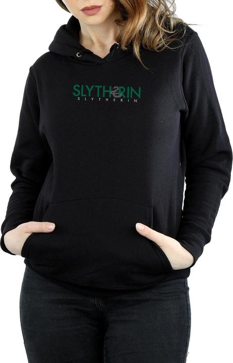 Actual product image Womens/Ladies Slytherin Text Hoodie (XXL)
