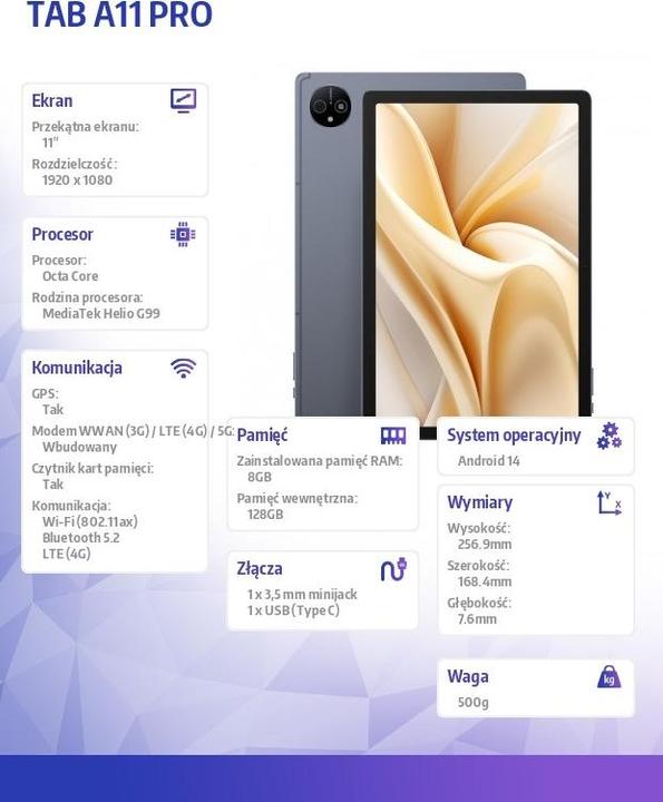 Produktbild Ulefone A11 Pro 8/128 GB Tablet (4G, 11", 128 GB, Space Grey)
