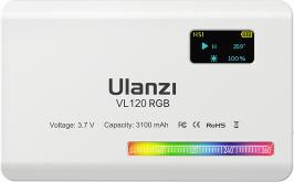 Actual product image Ulanzi VL120 LED-Lampe – RGB, WB (2500 K – 9000 K), weiss