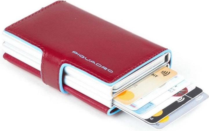 Actual product image Piquadro Blue Square - Double credit card case with sliding system