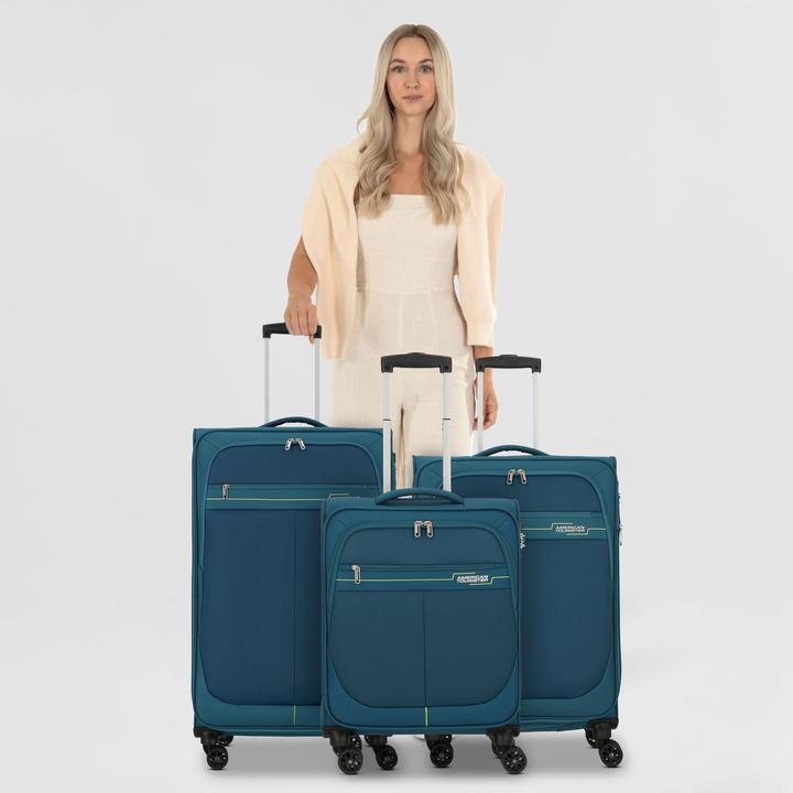 Produktbild American Tourister Deep Dive 4 Rollen Kofferset 3-teilig mit Dehnfalte (217 l, XL (ab 115l))
