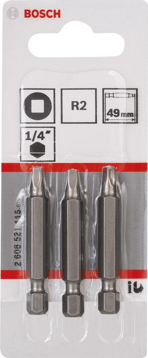 Image du produit Bosch Professional Zubehör Embout de vissage extra-dur R2, 49 mm, pack de 3 (R 2)
