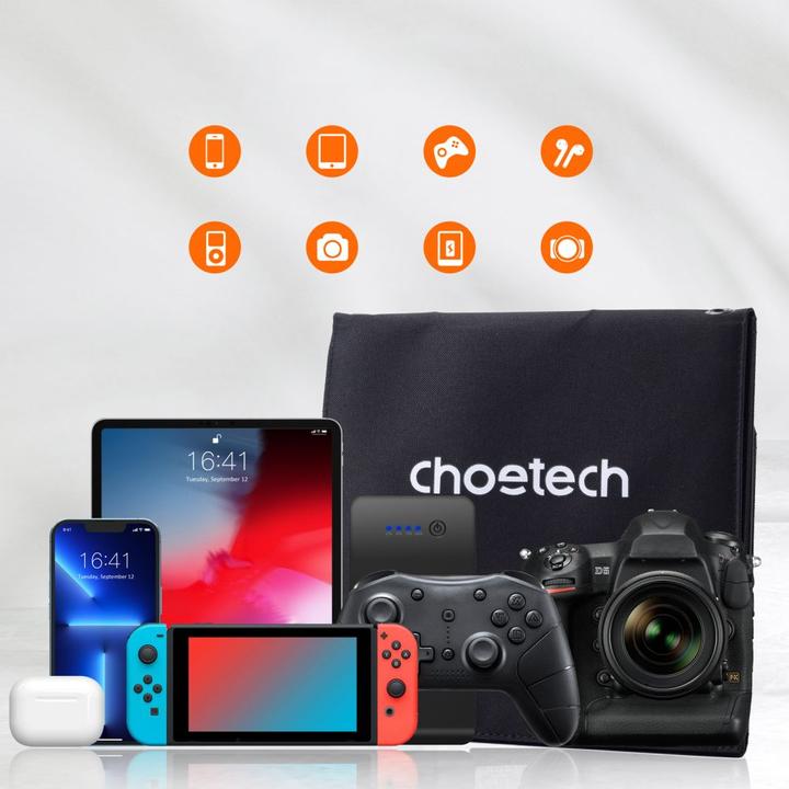 Actual product image Choetech Foldable solar panel (22 W, 0.87 kg)