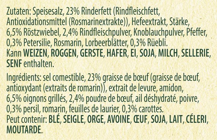 Valeurs nutritives et ingrédients Knorr 100% naturel Bouillon de boeuf barre cubes des oignons, carottes et épices pour les soupes (6500 ml)