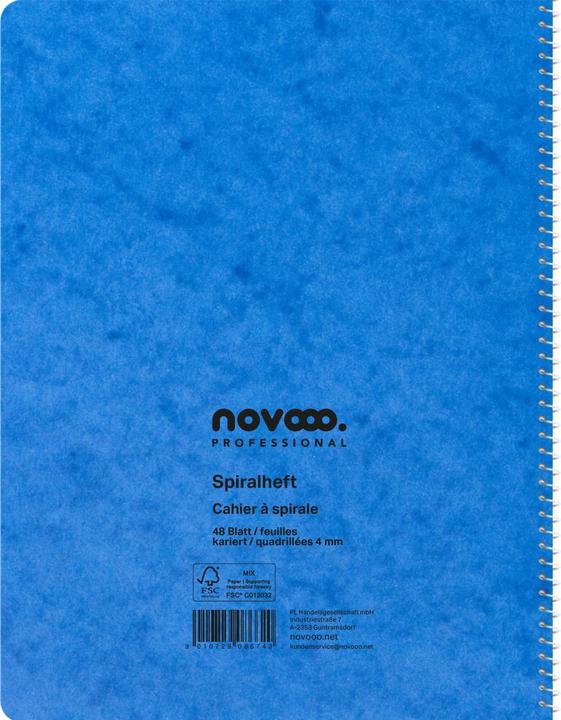Image du produit Novooo Spiralheft assortiert (148 x 210 mm, Quadrillé)