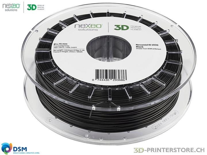 Actual product image Royal DSM Novamid ID 1030 (Nylon, 1.75 mm, 500 g, Black)