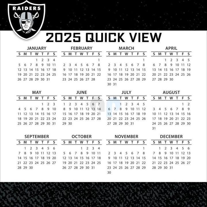 Voedingswaarden en ingrediënten NFL - Las Vegas Raiders - Bokskalender 2025 (Spaans, Italiaans, Engels, Duits, Frans)