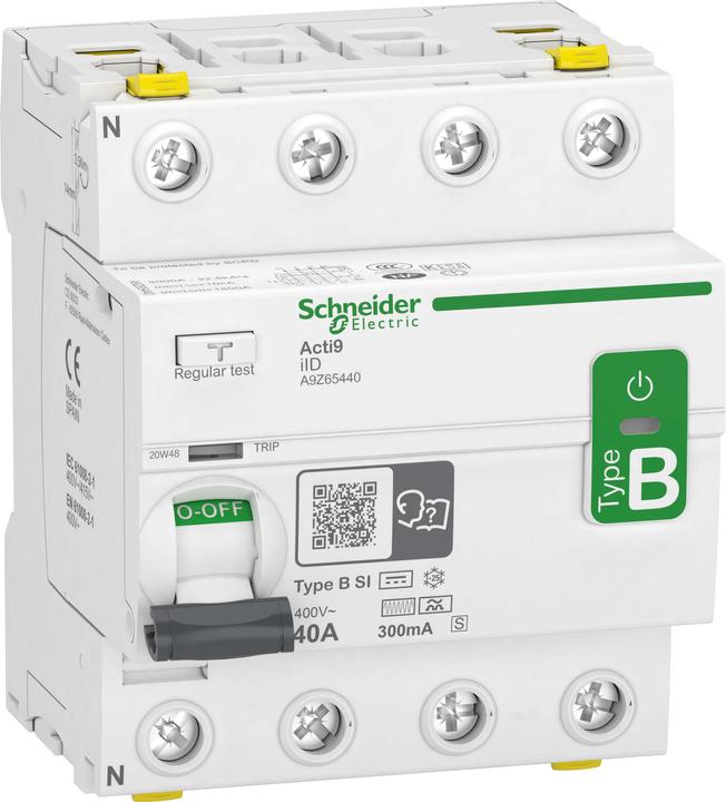 Immagine prodotto Schneider Electric A9Z65440 IID 4P 40A 300MA S TYPE B-SI Interruttore automatico differenziale sensibile a tutte le