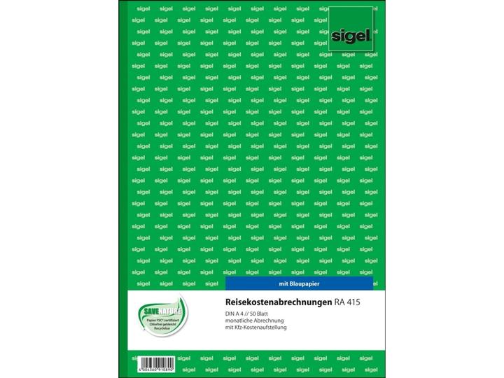 Produktbild Sigel Formularbuch "Reisekostenabrechnung", A4, 50 Blatt (50 x)
