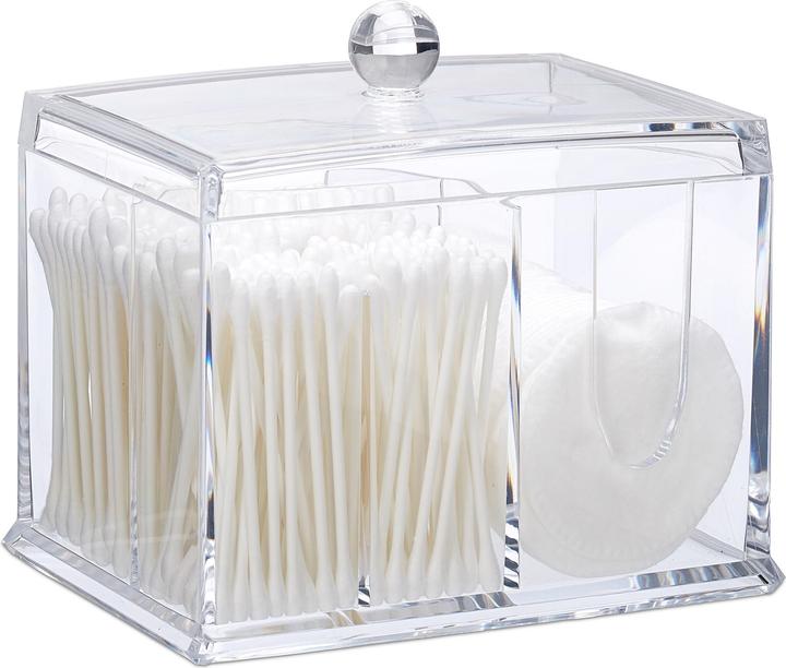 Actual product image Relaxdays Cotton Swab Storage Box