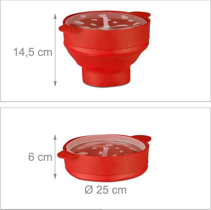 Actual product image Relaxdays Silicone Microwave Popcorn Maker