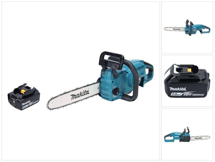 Produktbild Makita DUC 357 TX2 Akku Kettensäge 18 V 35 cm 7,7 m/s Brushless + 1x Akku 5,0 Ah - ohne Ladegerät
