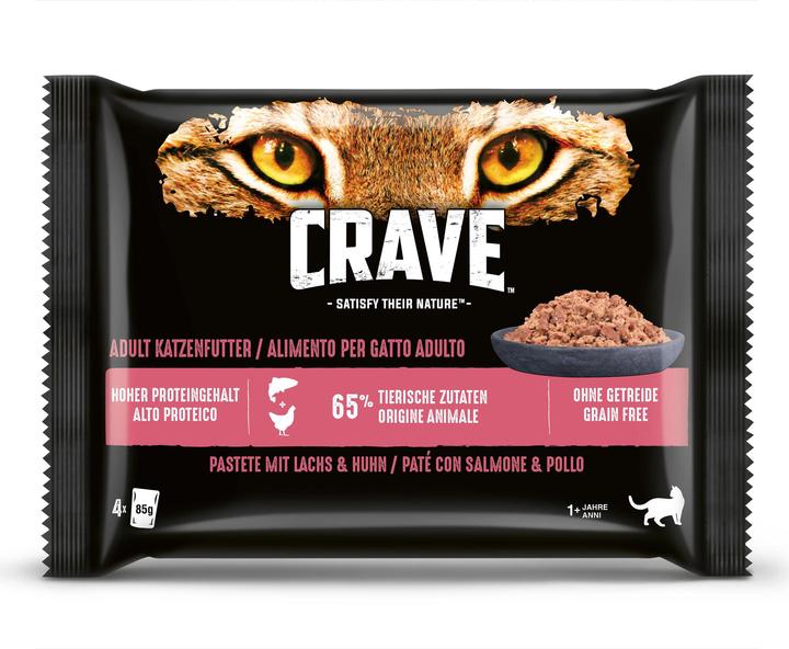 Immagine prodotto Crave Cibo umido Salmone e Pollo 4 x 85 g (Adulto, 4 pz., 340 g)
