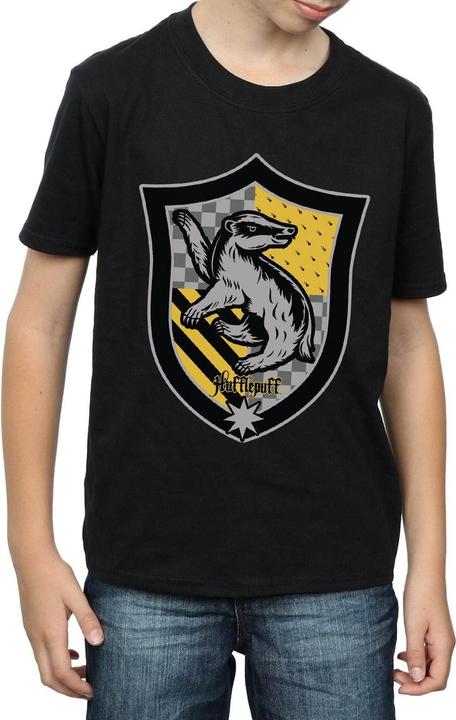 Actual product image Boys Hufflepuff Crest Flat T-Shirt (140, 146)