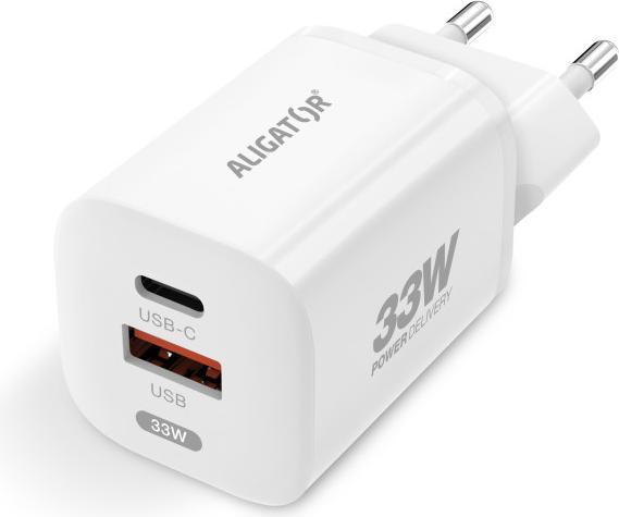 Produktbild Aligator CHPD0021 mobile device charger Universal White AC Fast charging Indoor (33 W)