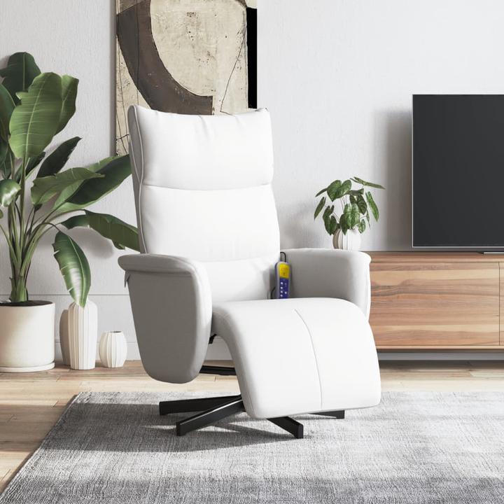 Image du produit VidaXL Fauteuil de massage avec repose-pieds Blanc Similicuir,Couleur