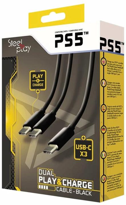Immagine prodotto Steelplay Cavo di ricarica e gioco doppio per controller 3m nero PS5 (PS5)