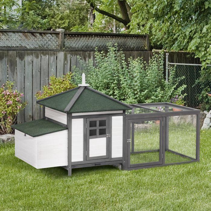 Image du produit Swisshandel24 Poulailler Bantam Poulailler Bantam avec parcours Etable avec perchoirs Nichoir Extérieur Winter