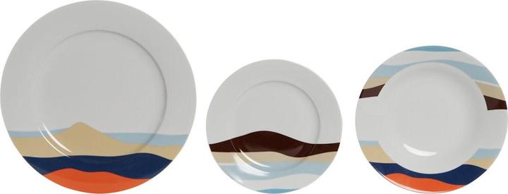 Esprit Geschirr-Set Home Blau grün Porzellan Tropical 18 Stücke 27 x 27 x 2 cm (18 Piece)