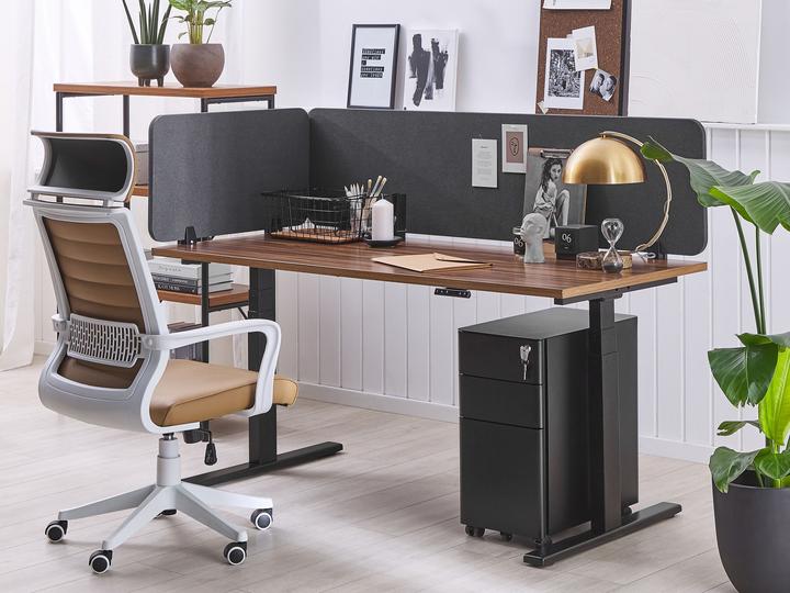 Actual product image Beliani Desk divider dark grey 130 x 40 cm WALLY (130 x 40 cm)