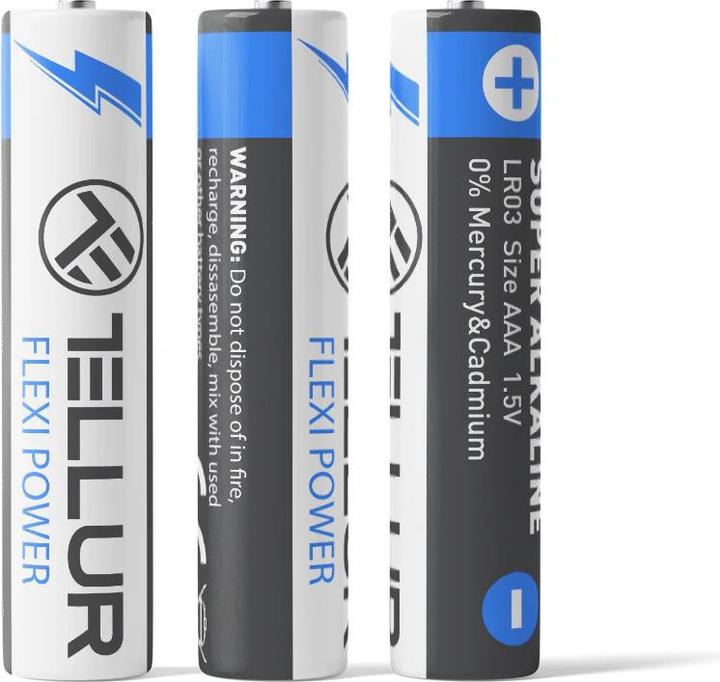 Produktbild Tellur Flexi Power battery, Super Alkaline, AAA LR03, 1.5V, 2 pcs/set (2 Stk., AAA)
