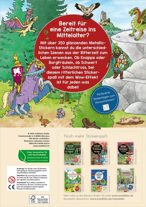 Produktbild WOW! Das Metallic-Stickerbuch – Ritter (Deutsch, Sebastian Coenen)