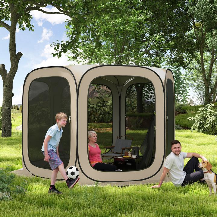 Immagine prodotto Outsunny Campingzelt Oxfordstoff, Stahldraht Khaki (Tenda pitching)