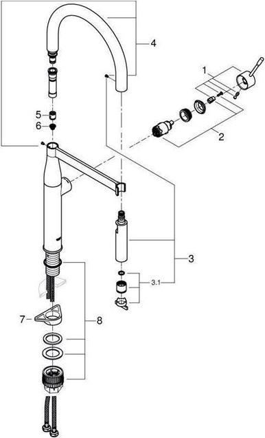 Immagine prodotto Grohe Miscelatore da cucina con bocca flessibile Essence in grafite dura spazzolata 30294