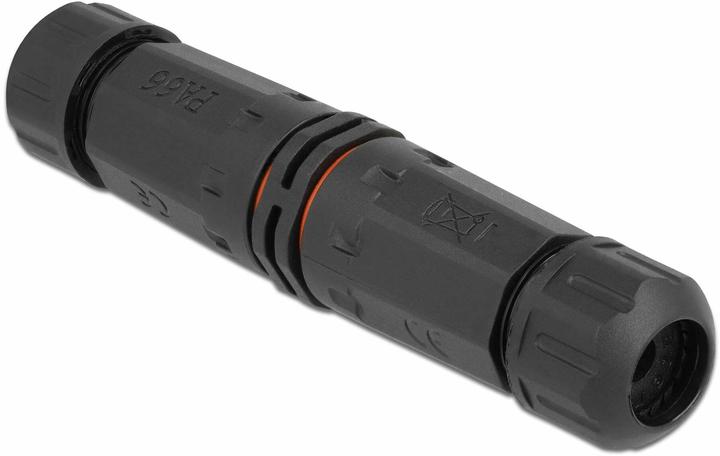 Delock Kabelverbinder für Aussenbereich 2 Pin, IP68 wasserdicht, schraubbar, Kabeldurchmesser 4,5