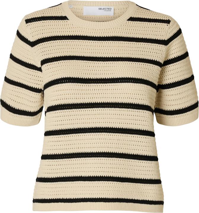 Selected Femme Slfvinna Ss Structure Knit O-Neck Noos (XXL)