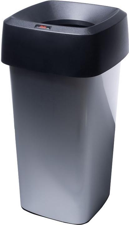 Vileda Abfallbehälter Iris 60l mit Trichterdeckel metallic/schwarz (60 l)