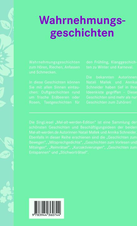 Produktbild Wahrnehmungsgeschichten für Senioren (Deutsch, Natali Mallek, Annika Schneider, 2019)
