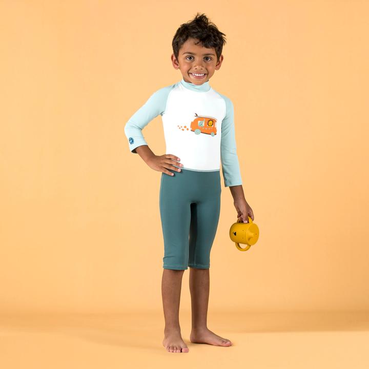 Immagine prodotto Nabaiji Costume da bagno UV a maniche lunghe bambino - stampa blu (86, 85 C)
