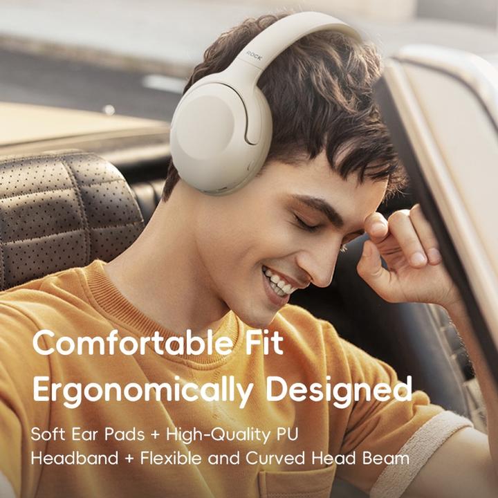 Actual product image Rock - O3 ANC Wireless Headphones RAU0773 - Bluetooth-Kopfhörer, Hellblau/Grau (ANC, 15 h, Wireless)