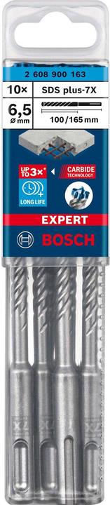 Produktbild Bosch Professional Zubehör EXPERT SDS plus-7X Hammerbohrer, 6,5 x 100 x 165 mm, 10-tlg. (6.5 Millimeter)