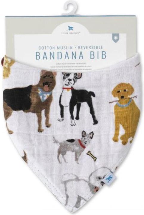 Produktbild little unicorn Cotton Muslin Reversible Bandana Bib - Woof