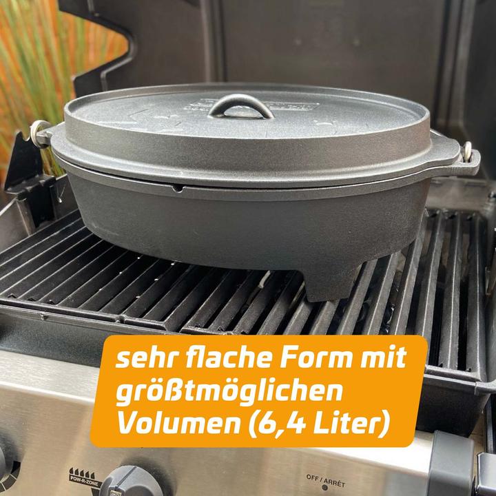 Produktbild Grillfürst Dutch Oven BBQ Edition DO 6,5 flach / oval für Weber Spirit, Weber Genesis, Broil King Si